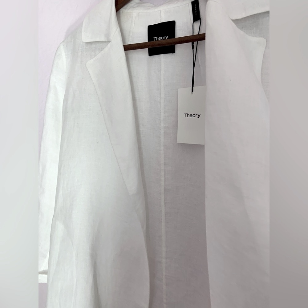 【Theory】White Linen Blazer/Like new with tag/S
